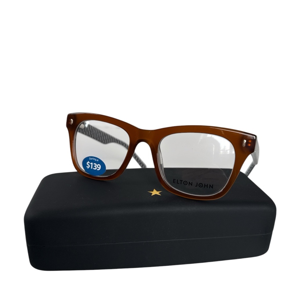 Elton John Eyewear Glasses Designer Fashion  Chaperone 49-20-145 Demo Lens NEW